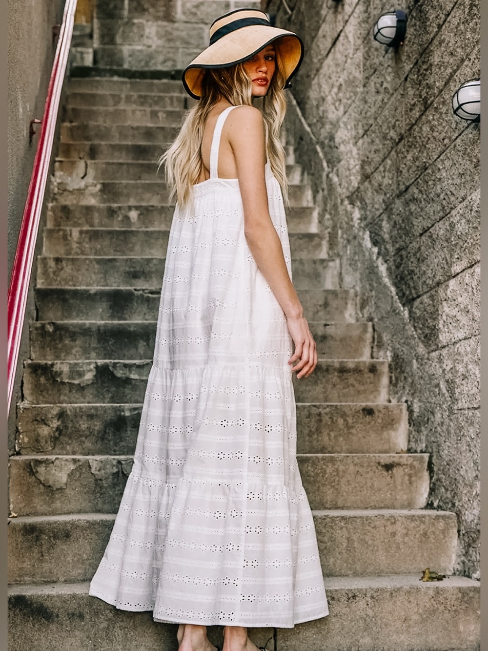 White eyelet maxi dress NWT - Picture 4 of 7